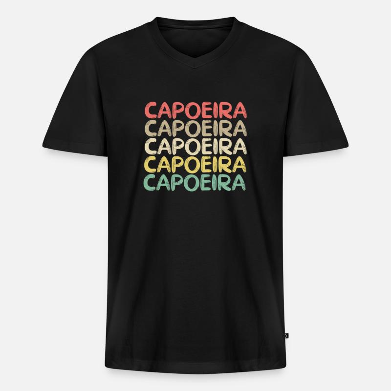 Capoeira - Männer Premium Bio T-Shirt mit V-Ausschnitt - Schwarz