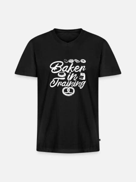 Baker apprentice - Men's Premium Organic T-shirt with V-neck - black