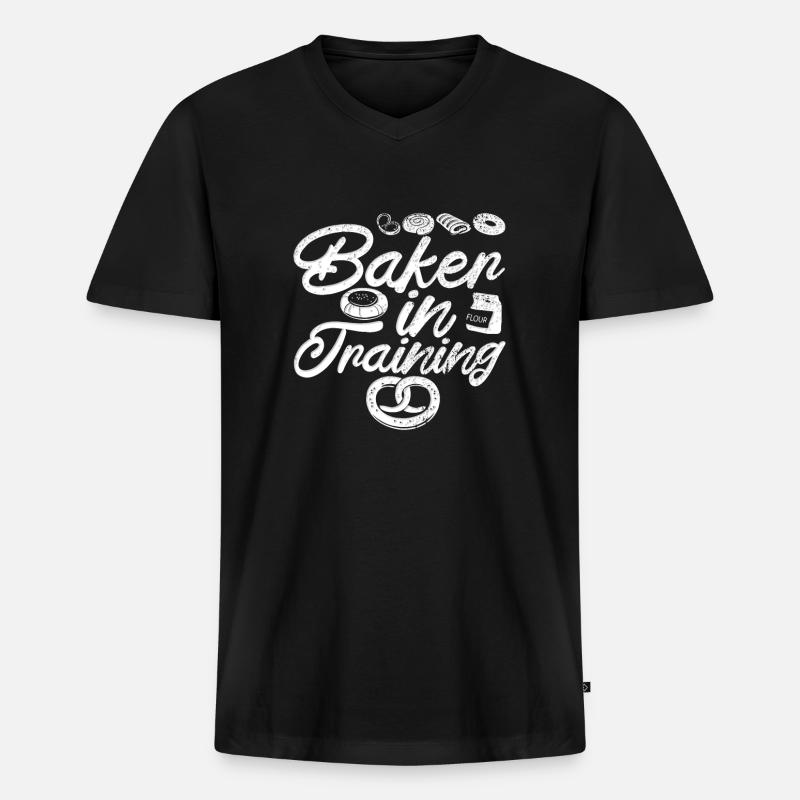 Baker apprentice - Men's Premium Organic T-shirt with V-neck - black