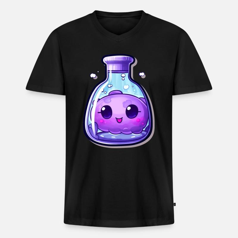 Cute Kawaii Potion - Männer Premium Bio T-Shirt mit V-Ausschnitt - Schwarz