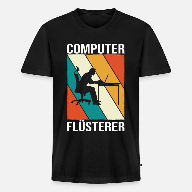 Programmierer Informatiker Informatik - Männer Premium Bio T-Shirt mit V-Ausschnitt - Schwarz