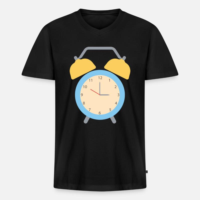 Wecker - Männer Premium Bio T-Shirt mit V-Ausschnitt - Schwarz