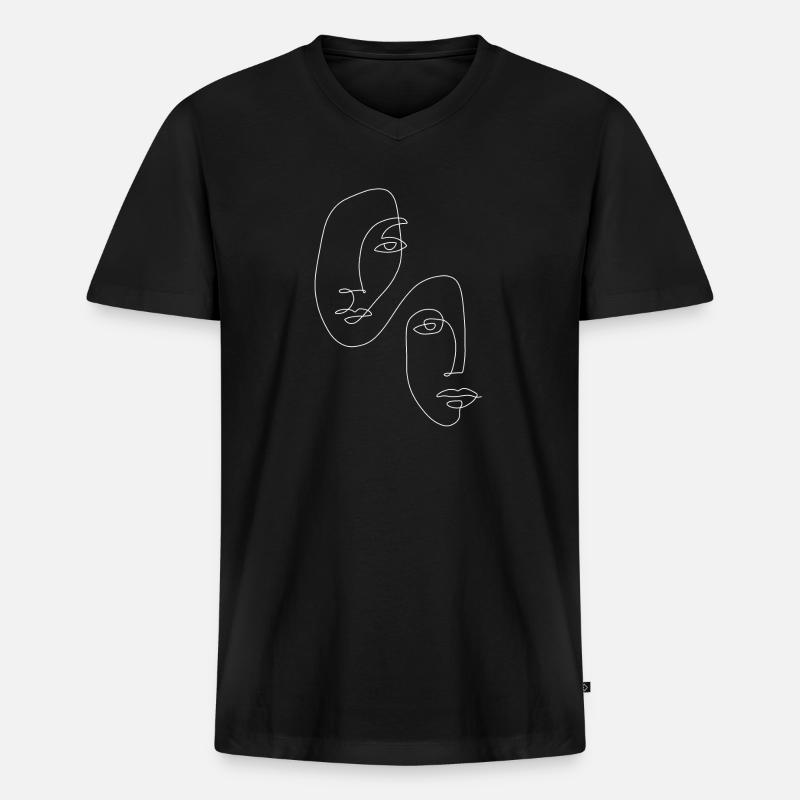 Gesichter römisch vereint hell - Männer Premium Bio T-Shirt mit V-Ausschnitt - Schwarz