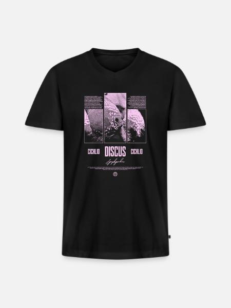 Diskusfisch Buntbarsch Aquarium Fischhalter - Männer Premium Bio T-Shirt mit V-Ausschnitt - Schwarz