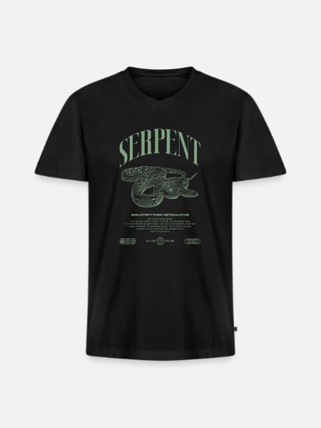 Retikulierte Python Reptile Keeper Streetwear - Männer Premium Bio T-Shirt mit V-Ausschnitt - Schwarz