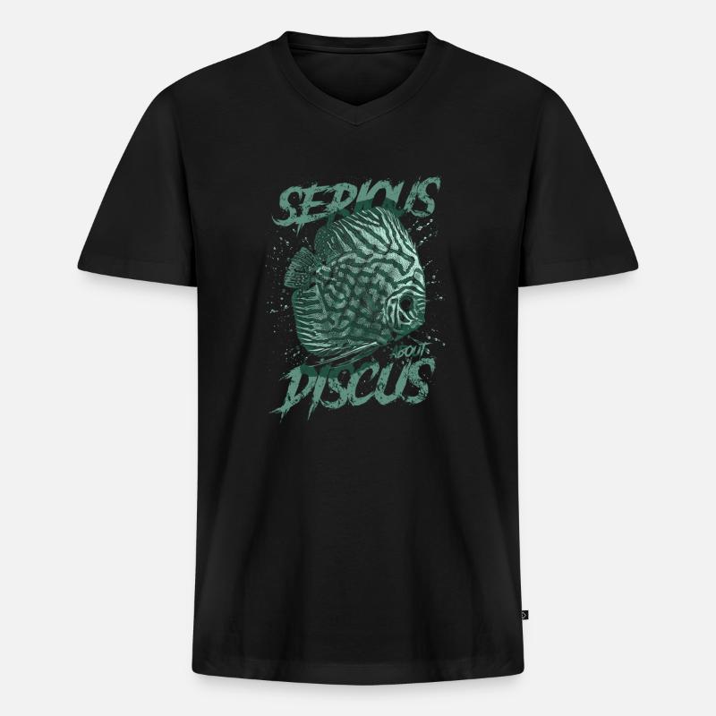 Ernsthaft über Diskusfischhalter Aquarianer - Männer Premium Bio T-Shirt mit V-Ausschnitt - Schwarz