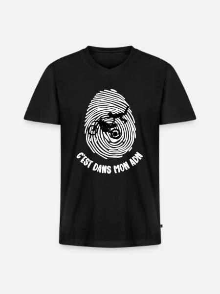 dans mon adn - T-shirt encolure en V Premium bio Homme - noir