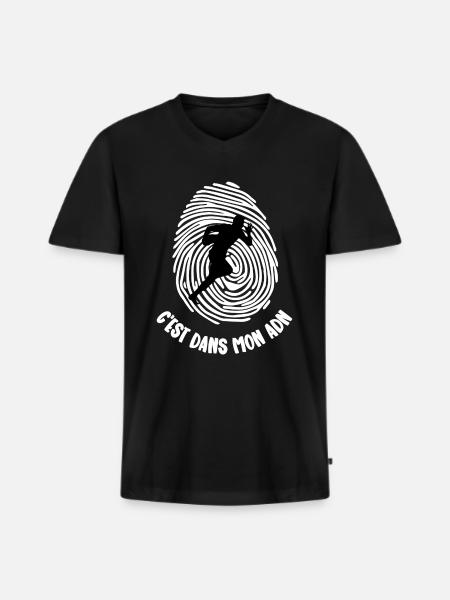 dans mon adn - T-shirt encolure en V Premium bio Homme - noir