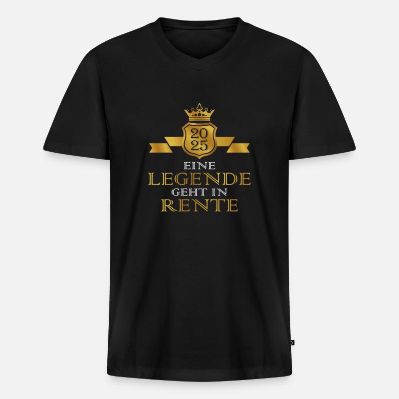 Eine Legende geht in Rente - Männer Premium Bio T-Shirt mit V-Ausschnitt - Schwarz