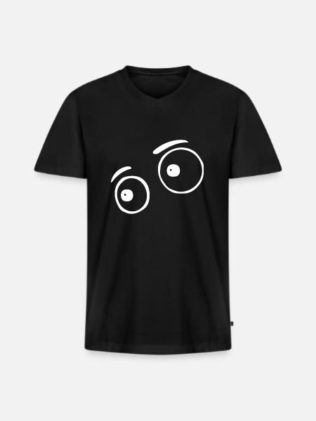 Funny eyes - Men's Premium Organic T-shirt with V-neck - black