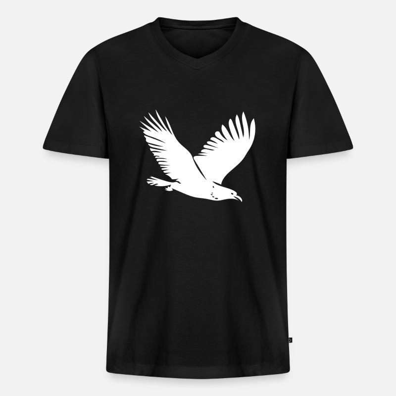 Vogel im Flug - Männer Premium Bio T-Shirt mit V-Ausschnitt - Schwarz