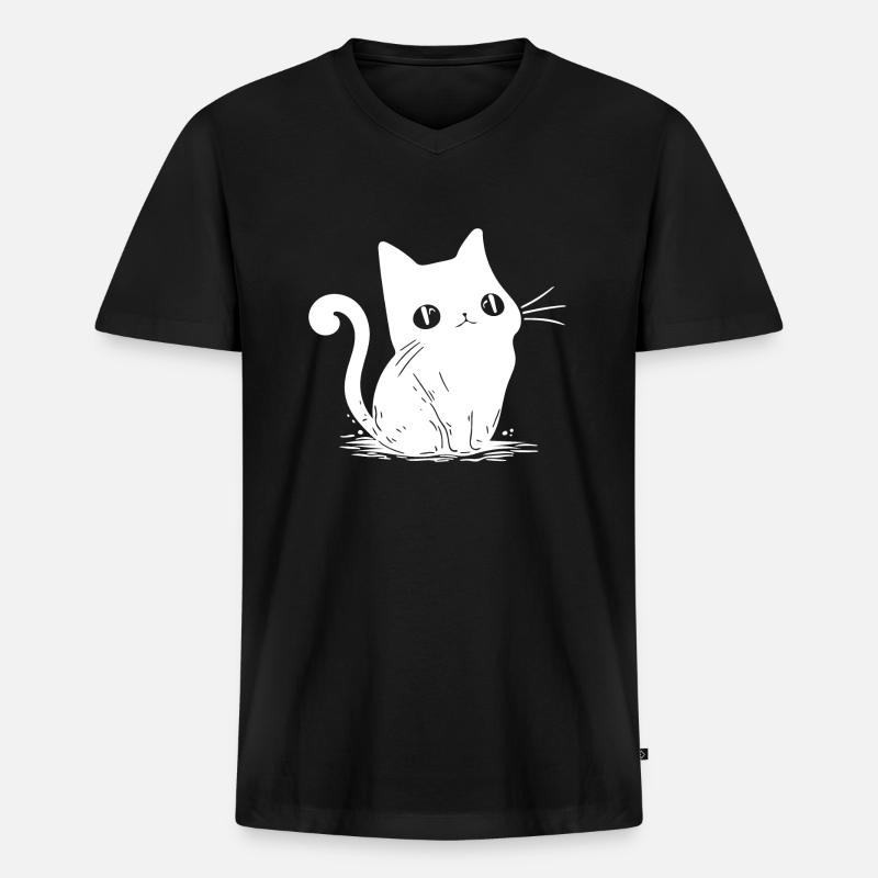 Kleines Süsses Kätzchen - Männer Premium Bio T-Shirt mit V-Ausschnitt - Schwarz