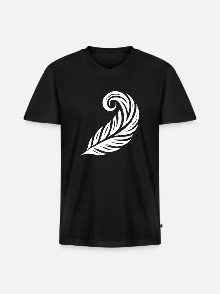 Curved Ink Pen - Men's Premium Organic T-shirt with V-neck - black