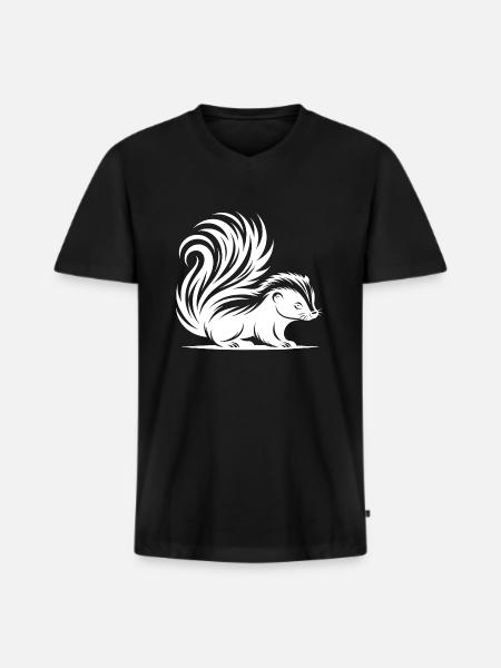 Bébé mouffette câlin - T-shirt encolure en V Premium bio Homme - noir
