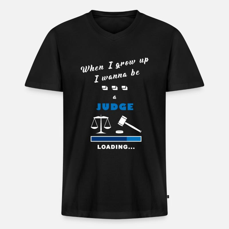 Richter auf Schwarz - Männer Premium Bio T-Shirt mit V-Ausschnitt - Schwarz