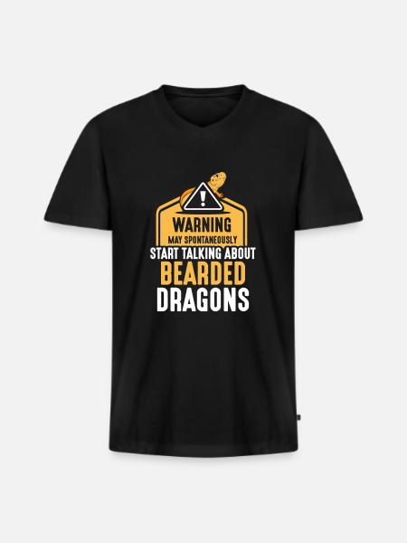 start talking about Bearded Dragons - Männer Premium Bio T-Shirt mit V-Ausschnitt - Schwarz