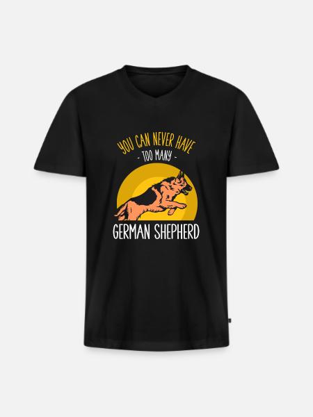 Deutscher Schäferhund - Männer Premium Bio T-Shirt mit V-Ausschnitt - Schwarz