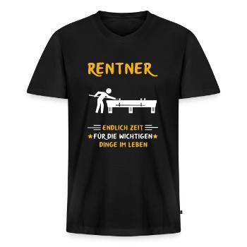Rentner Rente Rentenbeginn Billard - Männer Premium Bio T-Shirt mit V-Ausschnitt - Schwarz - Vorne - Nico (187cm)