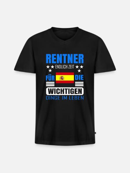 Rentner Rente Rentenbeginn Spanien - Männer Premium Bio T-Shirt mit V-Ausschnitt - Schwarz