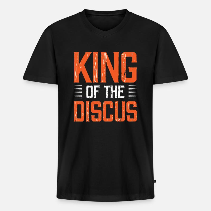 King of the discusDiskus werfen - Männer Premium Bio T-Shirt mit V-Ausschnitt - Schwarz