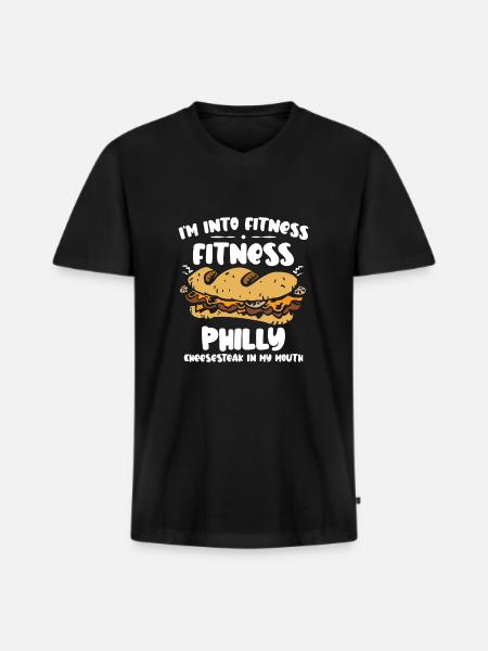 Philly Cheesesteak Sandwich - Männer Premium Bio T-Shirt mit V-Ausschnitt - Schwarz