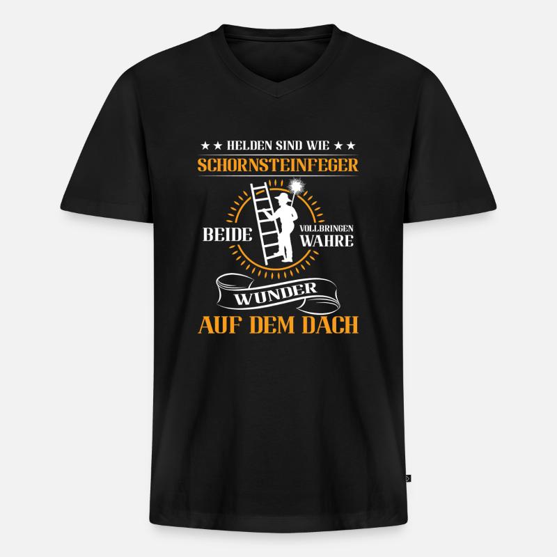 Schornsteinfeger Herren - Männer Premium Bio T-Shirt mit V-Ausschnitt - Schwarz