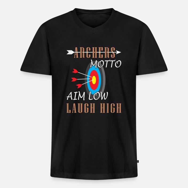 Bogenschießen Bogenschütze - Männer Premium Bio T-Shirt mit V-Ausschnitt - Schwarz