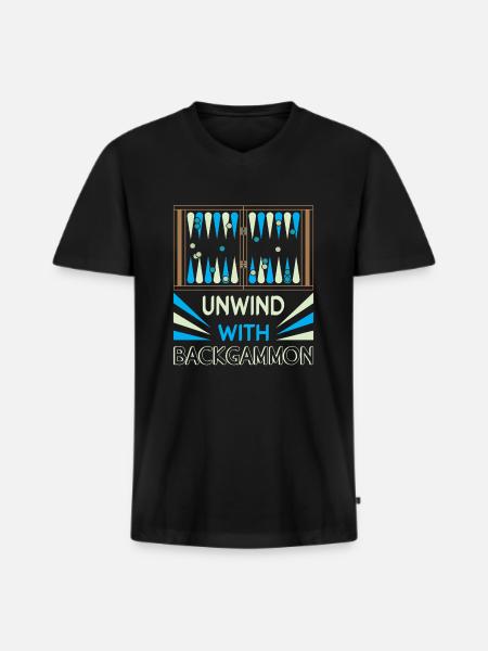 Backgammon Spiel - Männer Premium Bio T-Shirt mit V-Ausschnitt - Schwarz