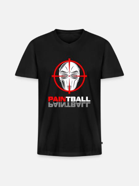 paintball paintballer gotcha - Mannen Premium Bio T-shirt met V-hals - zwart