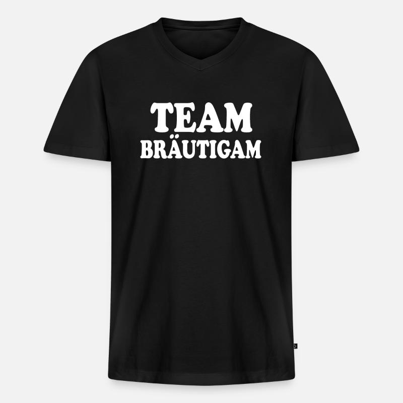 Team bräutigam - Männer Premium Bio T-Shirt mit V-Ausschnitt - Schwarz