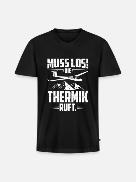 Segelflug - Männer Premium Bio T-Shirt mit V-Ausschnitt - Schwarz
