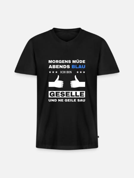 Geselle Facharbeiter Azubi Prüfung - Männer Premium Bio T-Shirt mit V-Ausschnitt - Schwarz