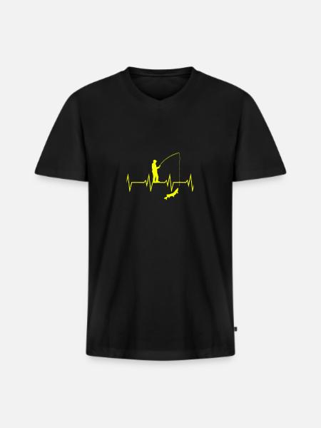 Angel Heartbeat - Men's Premium Organic T-shirt with V-neck - black