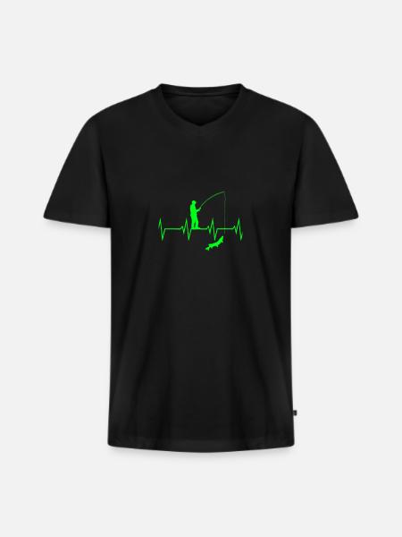 Angel Heartbeat - Men's Premium Organic T-shirt with V-neck - black