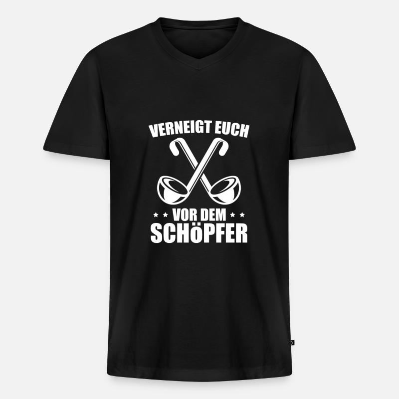 Kochen Schöpfkelle Bester Koch Geschenkidee - Männer Premium Bio T-Shirt mit V-Ausschnitt - Schwarz