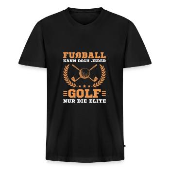 Golfsport Golf Humor Golfspieler Geschenk - Männer Premium Bio T-Shirt mit V-Ausschnitt - Schwarz - Vorne - Nico (187cm)