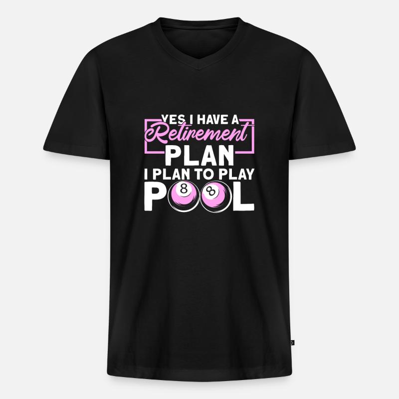 Rentner Rente Schwimmbad - Männer Premium Bio T-Shirt mit V-Ausschnitt - Schwarz