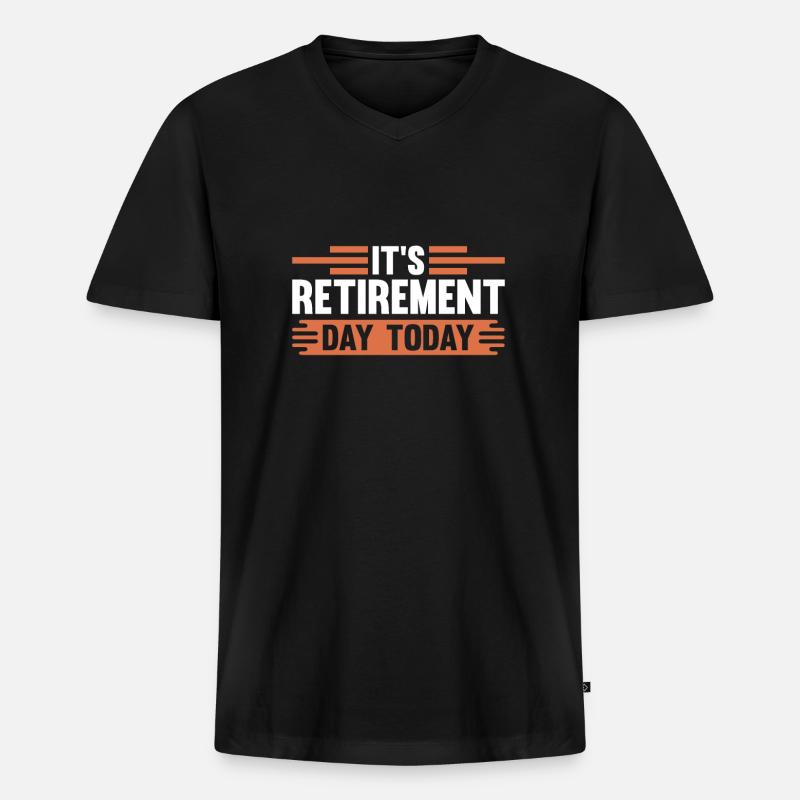 Rentner Rente Cool - Männer Premium Bio T-Shirt mit V-Ausschnitt - Schwarz