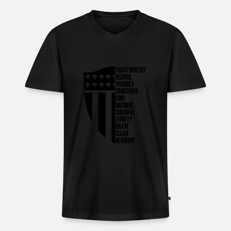 Pfadfinder Cool - Männer Premium Bio T-Shirt mit V-Ausschnitt - Schwarz