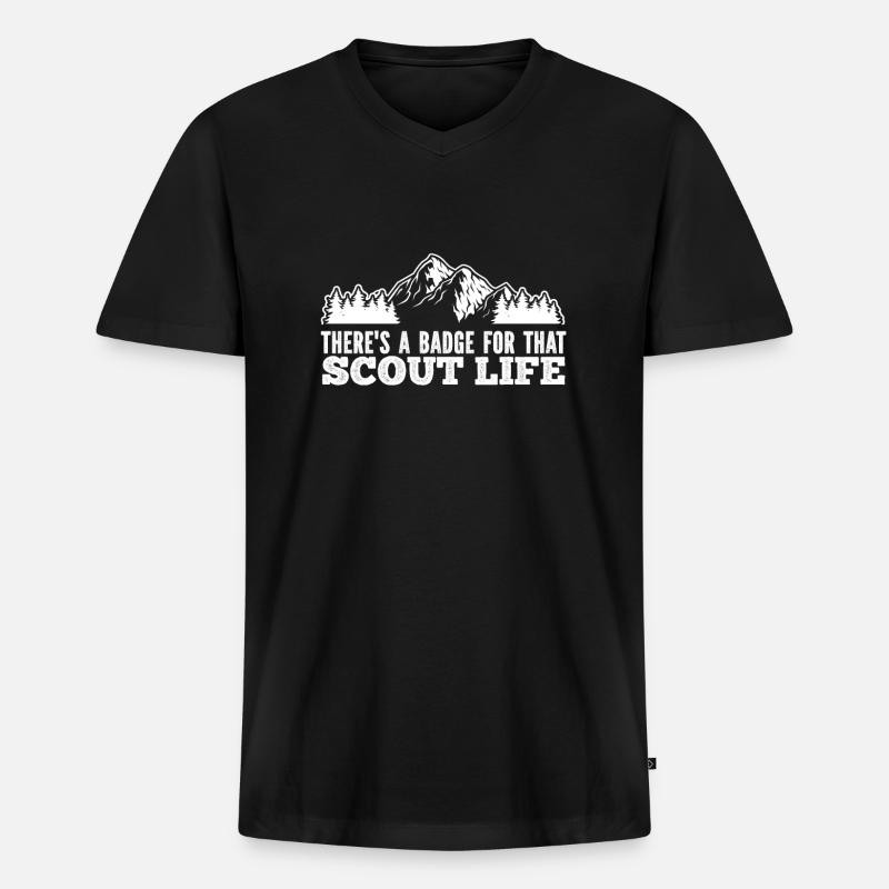 Pfadfinder Abzeichen - Männer Premium Bio T-Shirt mit V-Ausschnitt - Schwarz