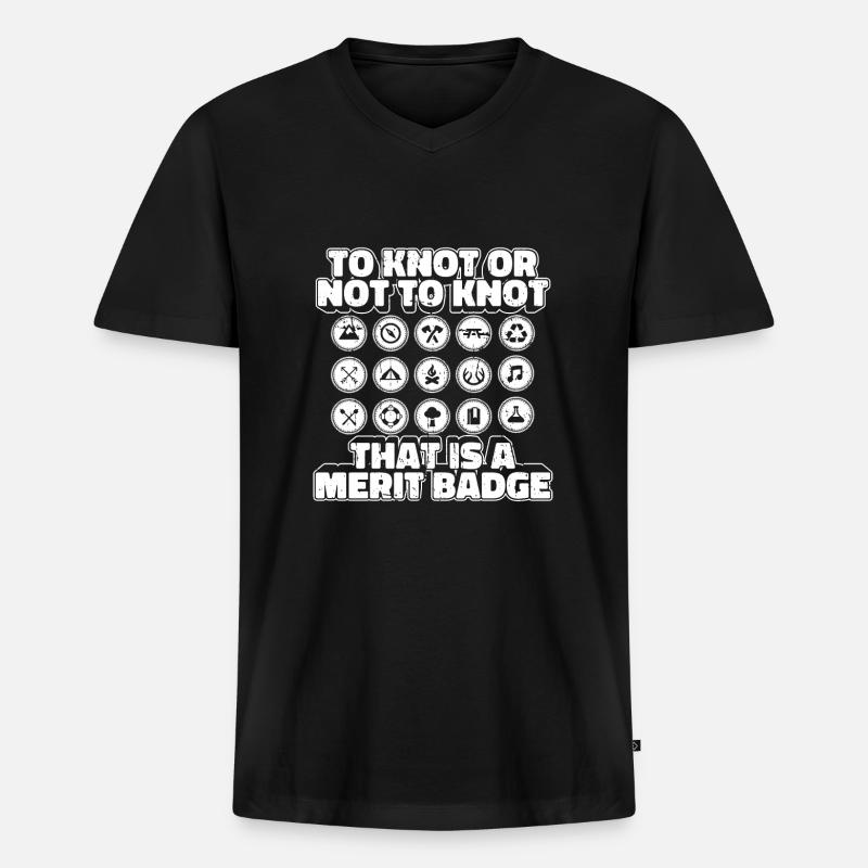 Pfadfinder Knoten - Männer Premium Bio T-Shirt mit V-Ausschnitt - Schwarz