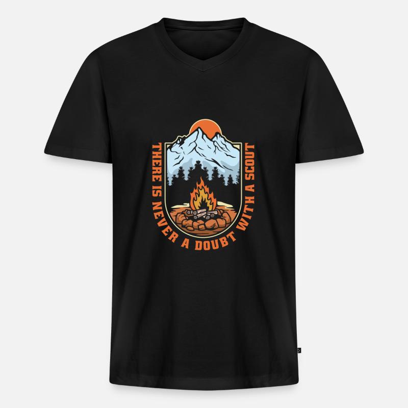 Pfadfinder Lustig - Männer Premium Bio T-Shirt mit V-Ausschnitt - Schwarz