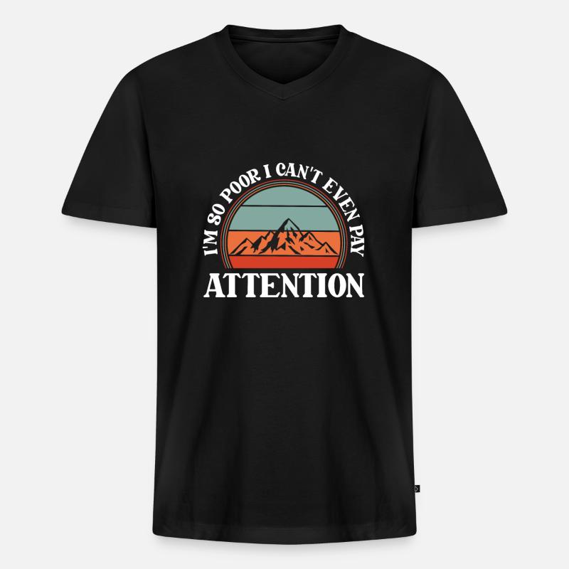 Schwarzer Humor - Männer Premium Bio T-Shirt mit V-Ausschnitt - Schwarz