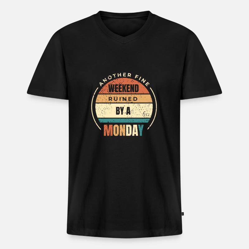 Schwarzer Humor - Männer Premium Bio T-Shirt mit V-Ausschnitt - Schwarz