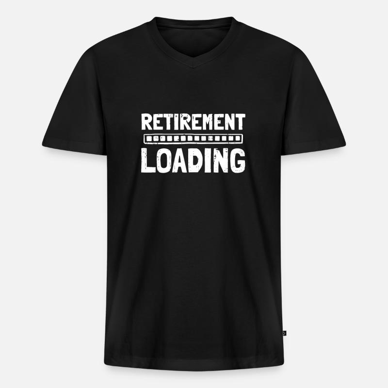Rentner Rente Retirement Loading - Männer Premium Bio T-Shirt mit V-Ausschnitt - Schwarz