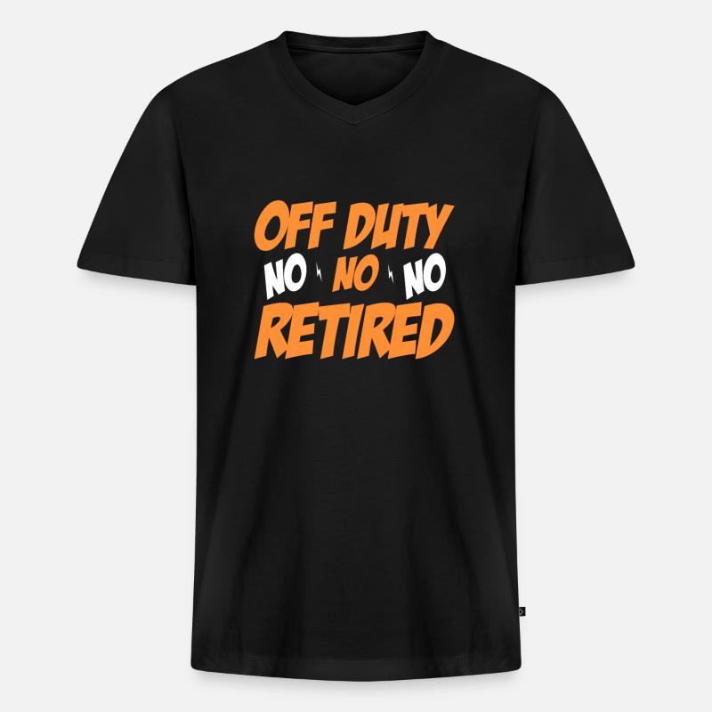Rentner Rente Witzig - Männer Premium Bio T-Shirt mit V-Ausschnitt - Schwarz