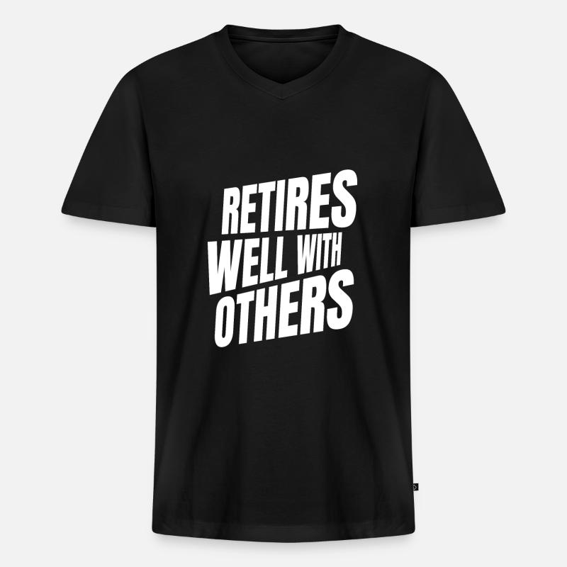 Rentner Rente - Männer Premium Bio T-Shirt mit V-Ausschnitt - Schwarz