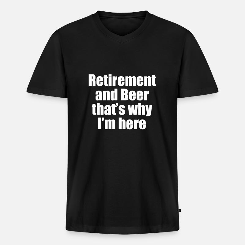 Rentner Rente - Männer Premium Bio T-Shirt mit V-Ausschnitt - Schwarz