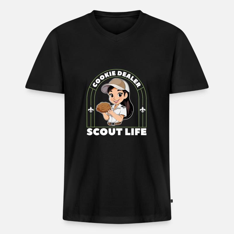 Pfadfinder Plätzchen - Männer Premium Bio T-Shirt mit V-Ausschnitt - Schwarz
