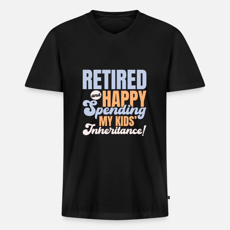 Rentner Rente Nachlass - Männer Premium Bio T-Shirt mit V-Ausschnitt - Schwarz